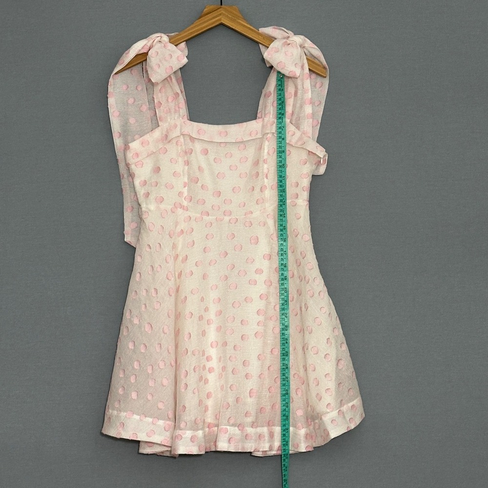 Mable Women Dress M White Pastel Pink Polka Dot Organza Mini Coquette Soft Girl - Picture 9 of 14